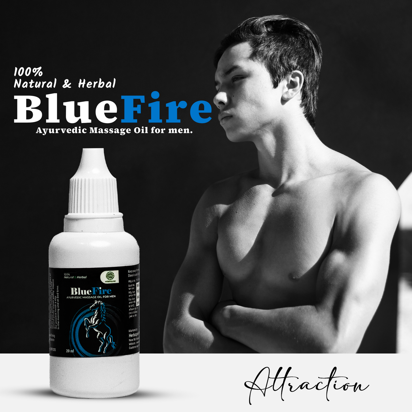 BLUE FIRE Ayurvedic Massage Oil for Men | Performance Boosting Formula